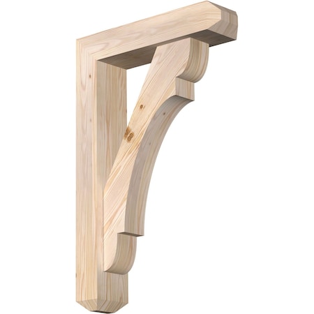 Ekena Millwork Olympic Craftsman Smooth Bracket w/ Offset Brace, Douglas Fir, 5 1/2"W x 22"D x 34"H BKT0604X22X34OLY04SDF